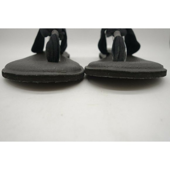 Sanuk Black Stretch Strap Casual Slingback Thong Sandals Shoes Women's 9 - Picture 5 of 10